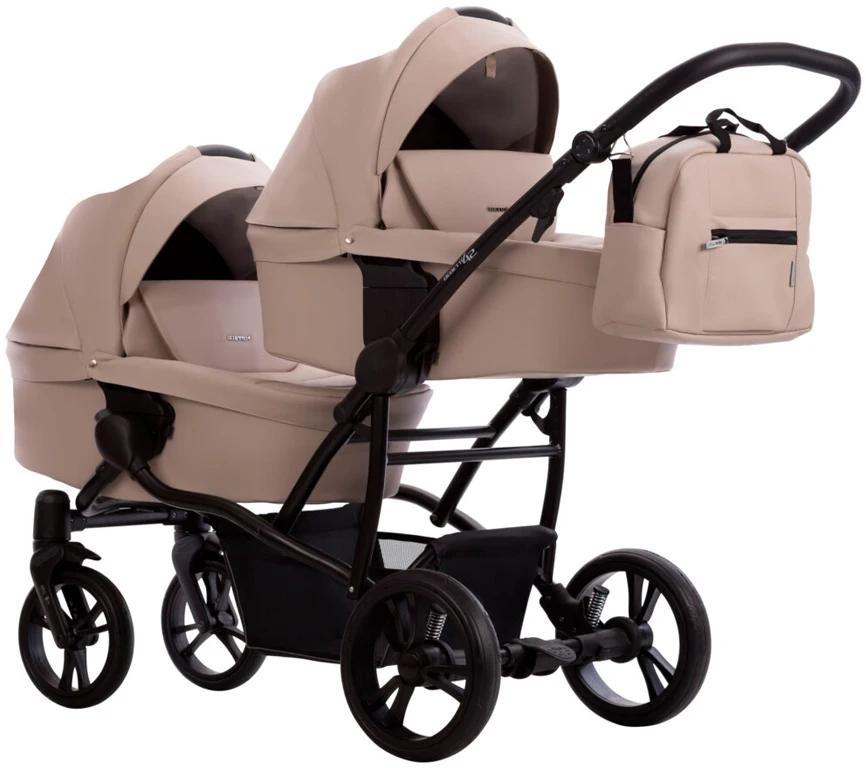 Коляска 2 в 1 для двійні Bebetto B 42 PRO (21) світло-сірий